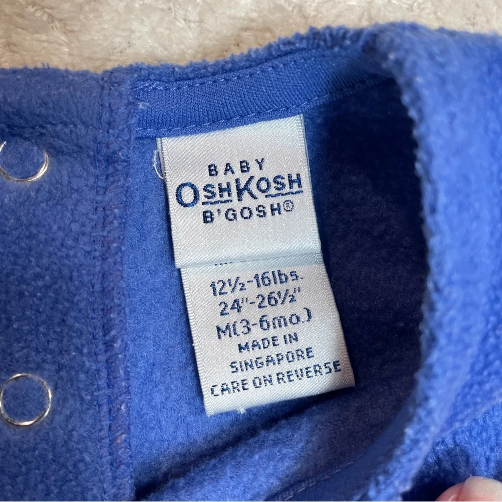 Baby Oshkosh Bgosh‎ 90s Blue Fleece Infant Dress 3-6 months | vintage kids